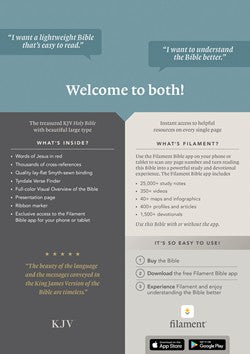 KJV Large Print Thinline Reference Bible, Filament Enabled, Indexed, LeatherLike, Black Onyx