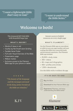 KJV Personal Size Giant Print Bible, Filament Enabled, Genuine Leather, Indexed, Black