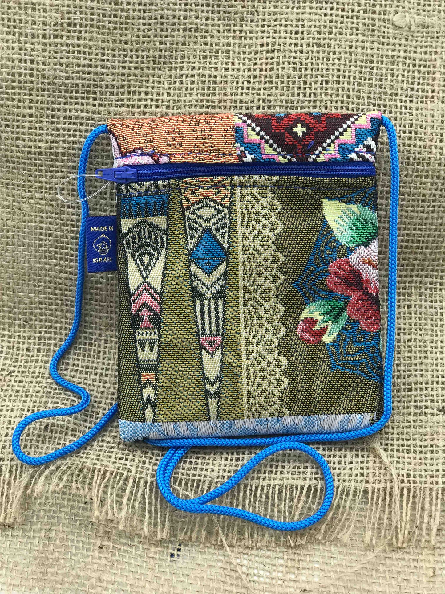 Crossbody Square Purse - Blue Patchwork