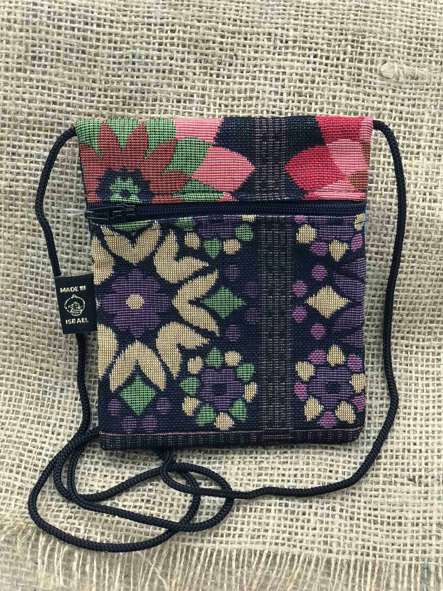 Crossbody Square Purse - Black Floral