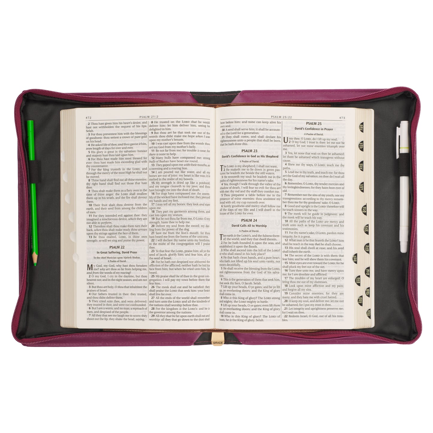 Be Still and Know Pearlescent Plum Fashion Bible Cover - Psalm 46:10