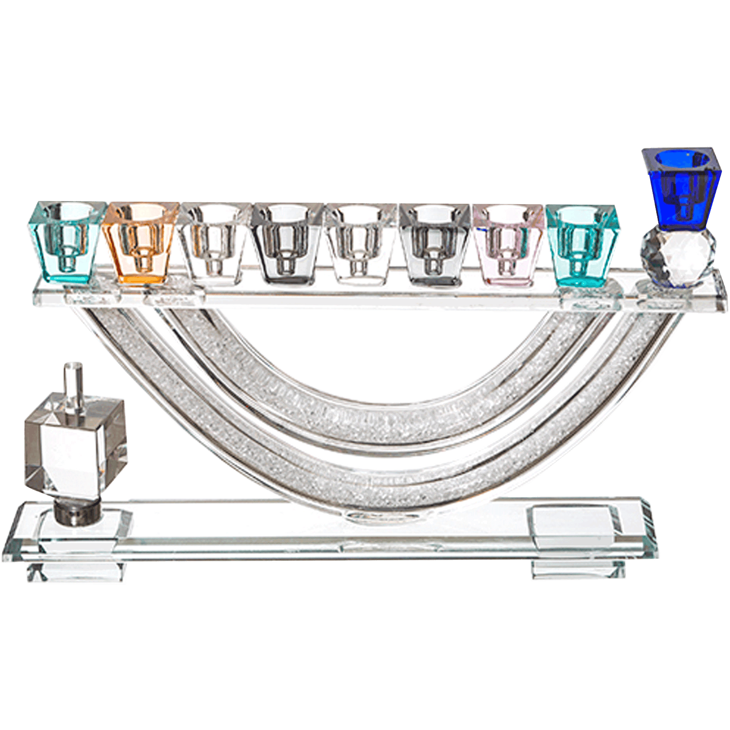 Multi-color Crystal Hanukkiah