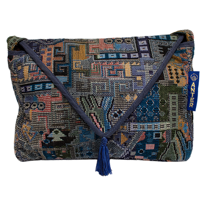 Nabila Shoulder Bag - Blue Mosaic Tribal