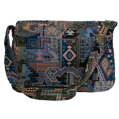 Nabila Shoulder Bag - Blue Mosaic Tribal