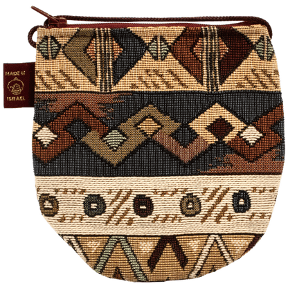 Beige and Earthy tones purse with tribal-like patterns