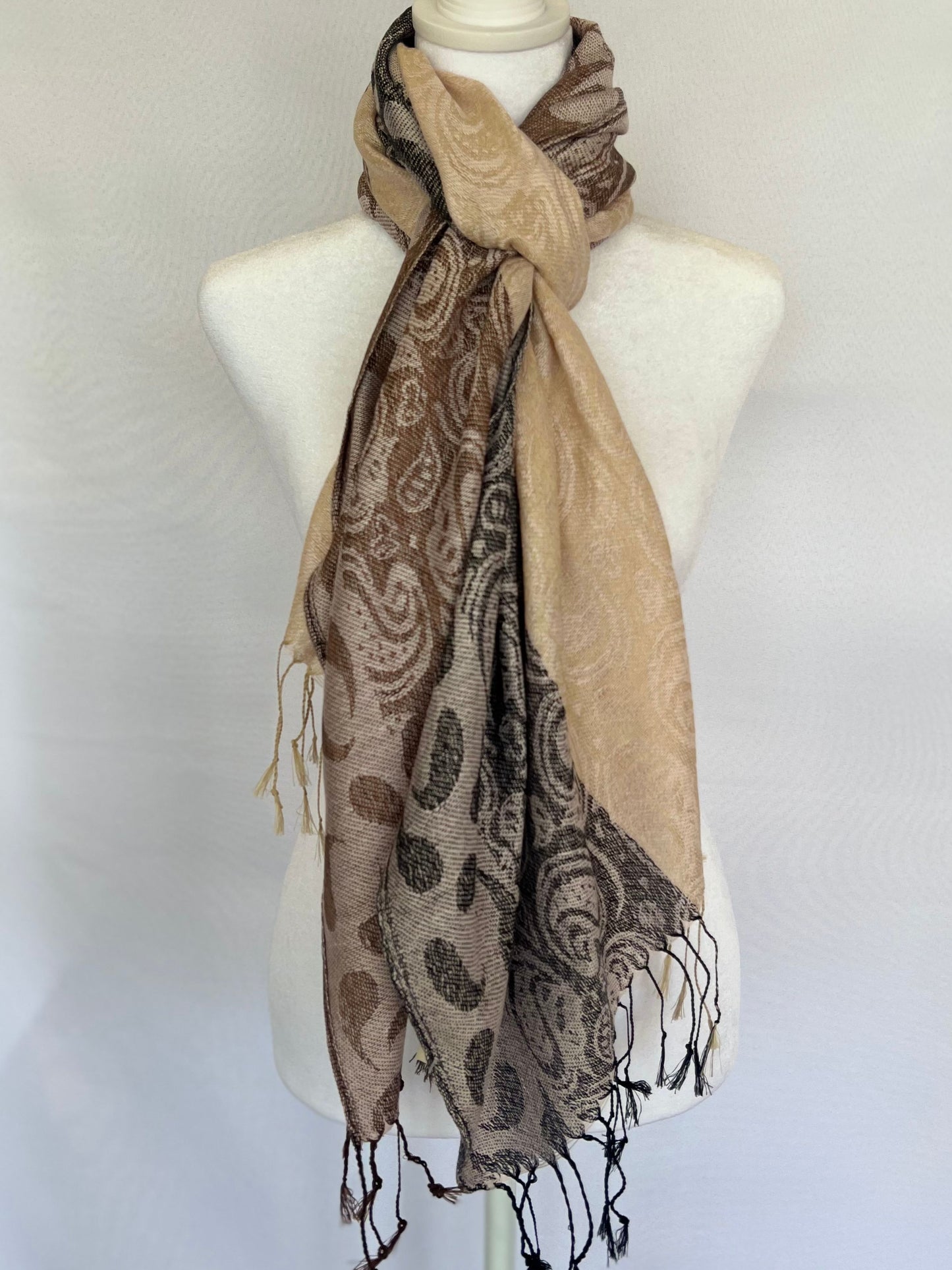 Striped Paisley Scarf (Various Colors)