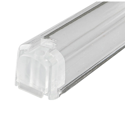 Clear Plastic Mezuzah with Silver Shin