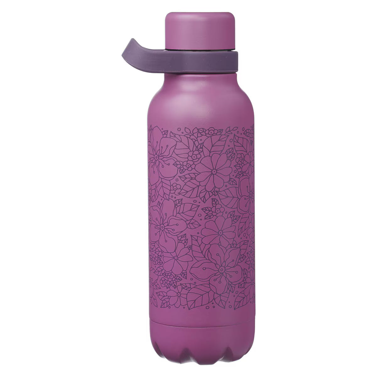 Pray Without Ceasing Plum Floral Stainless Steel Water Bottle