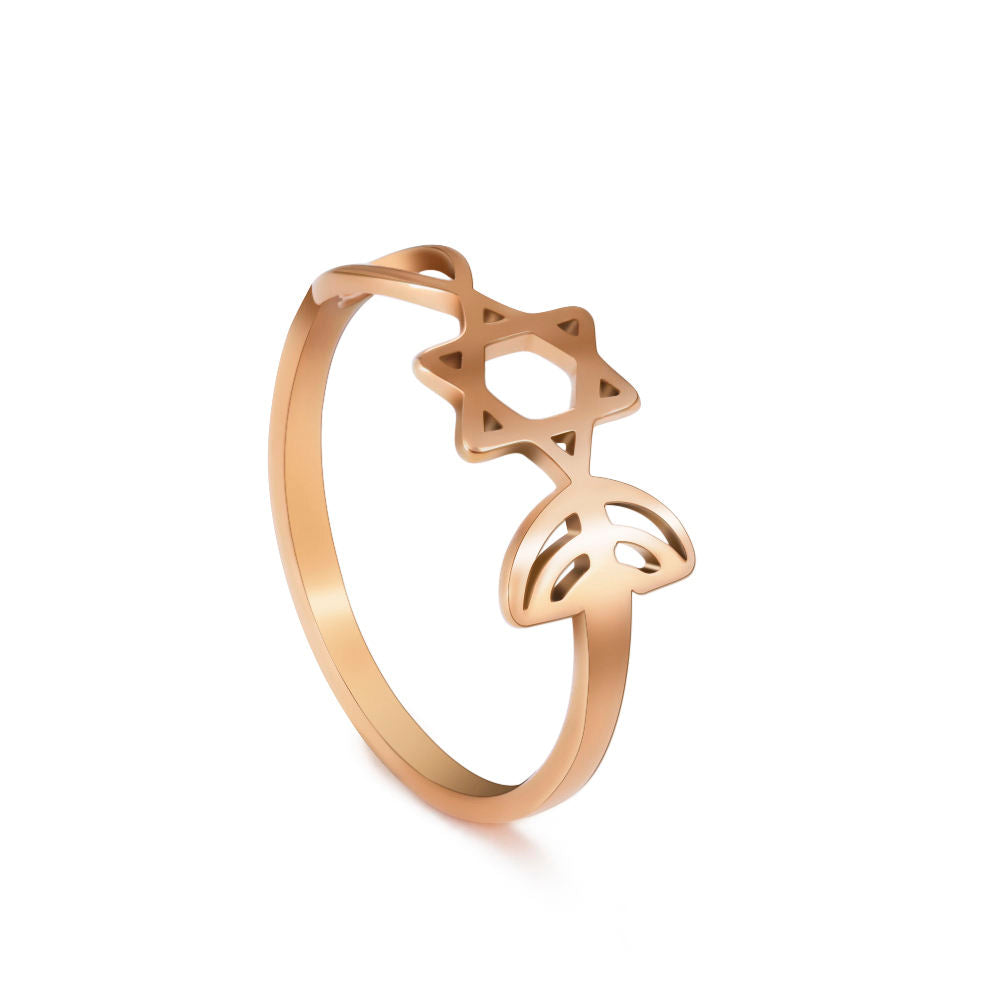 Grafted In stainless steel ring in gold finish