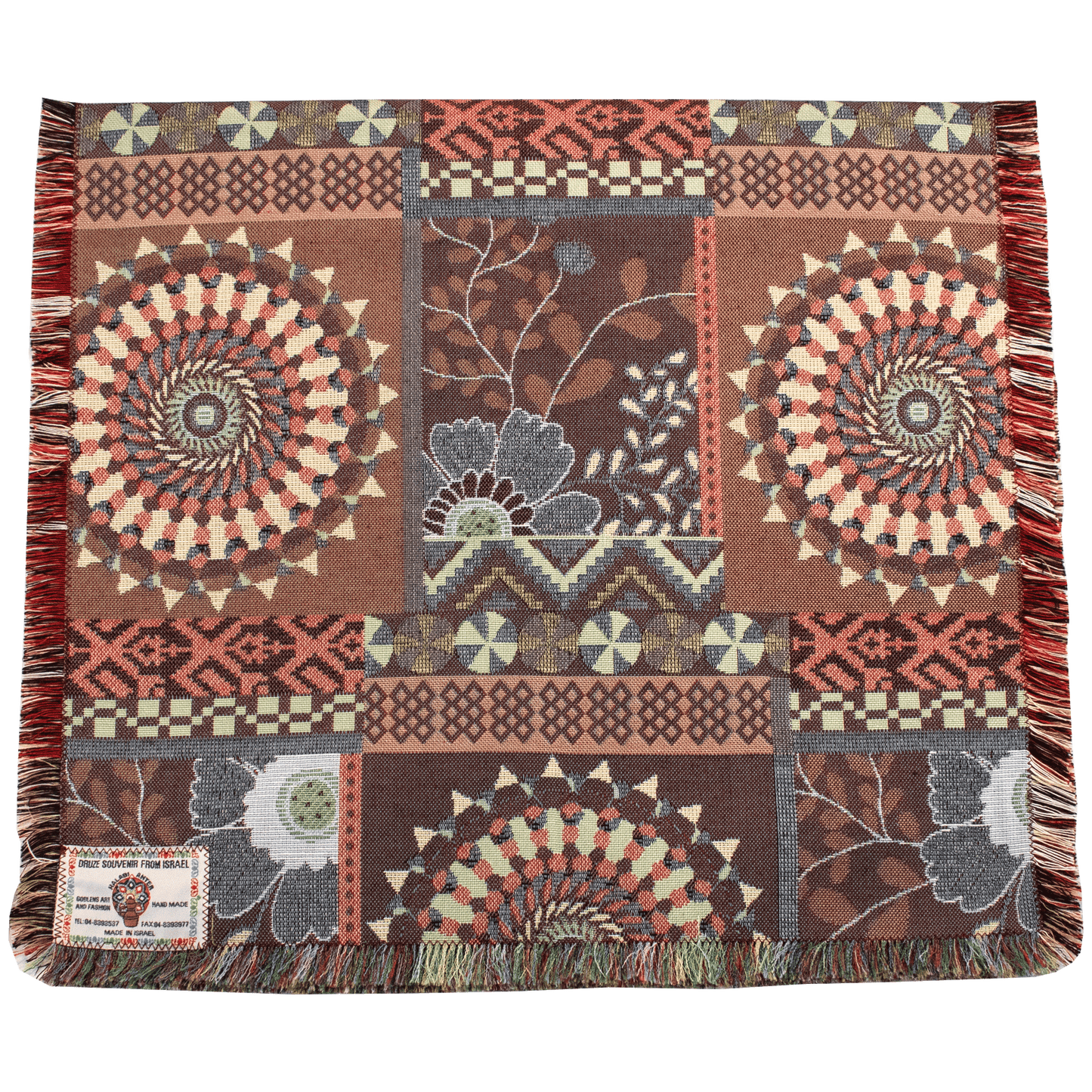 70" Table Runner - Maroon-Ivory Patchwork 2023