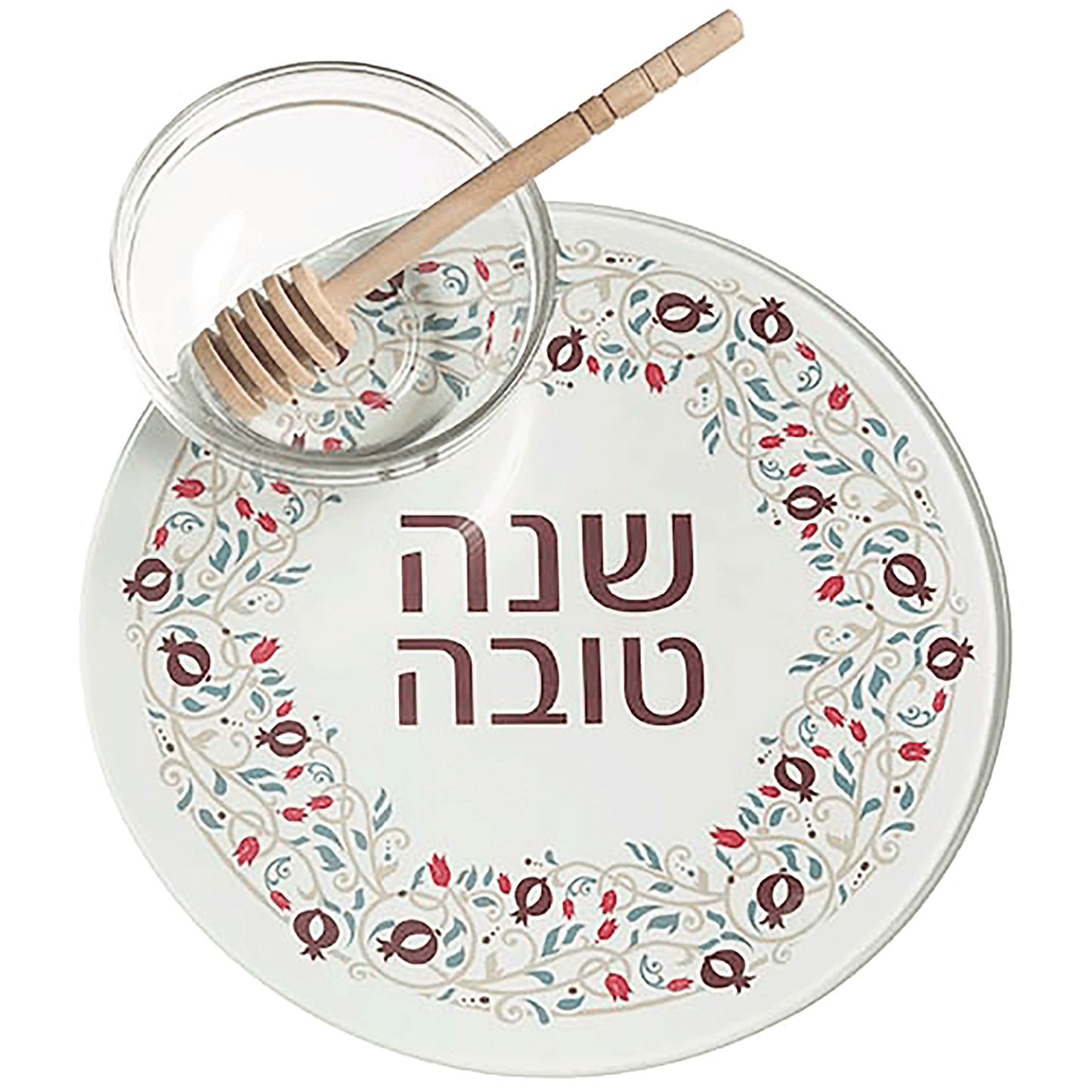 Rosh Hashanah Red Pomegranate Honey Dish