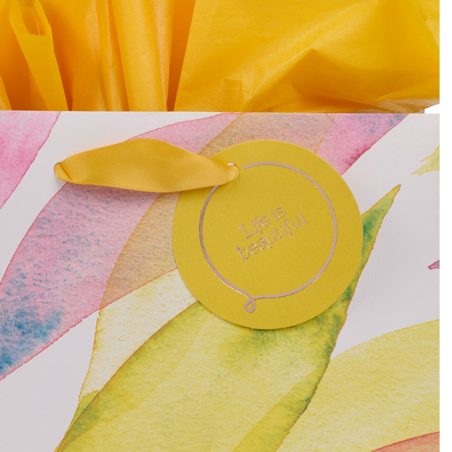 Life is Beautiful Citrus Leaves Medium Gift Bag