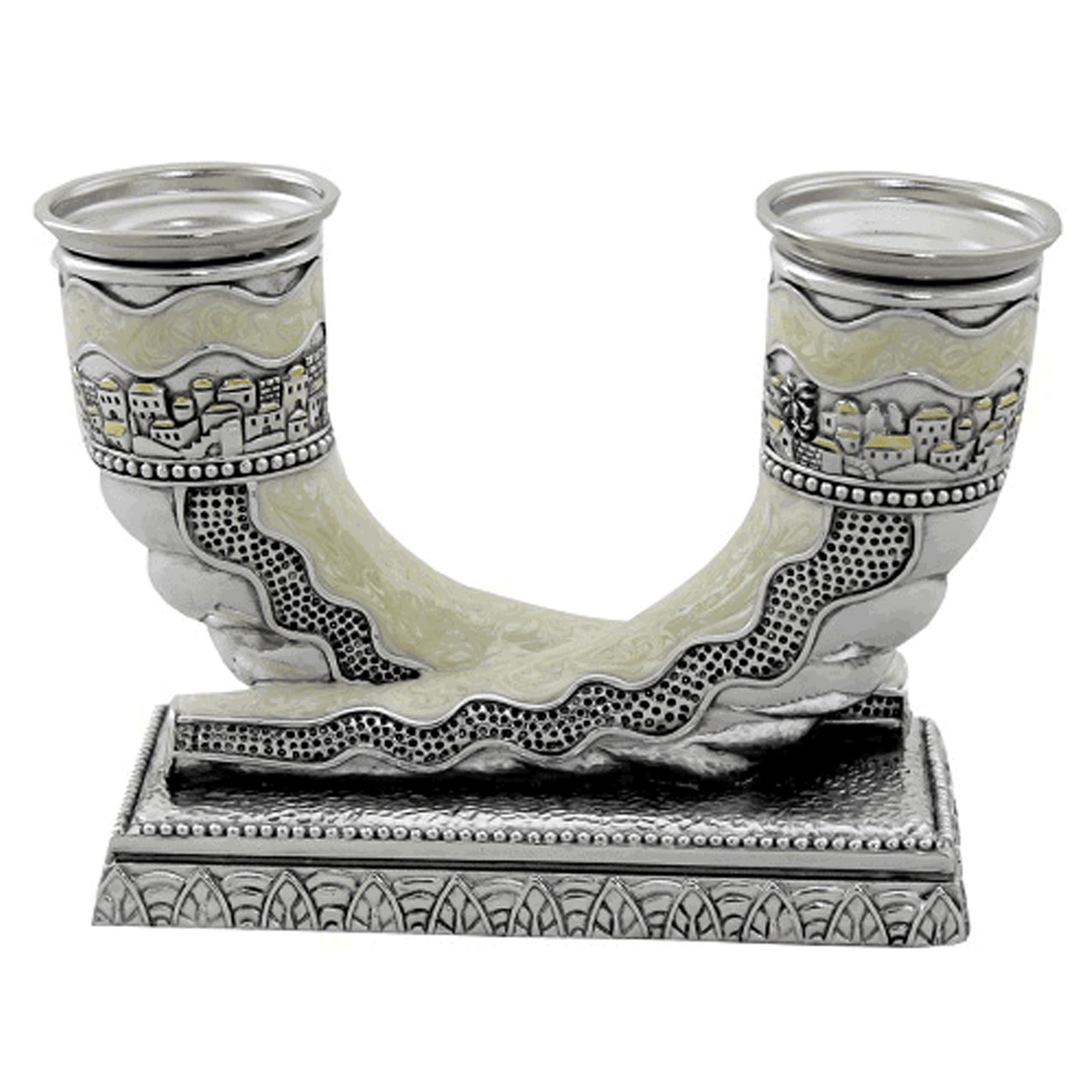 Shofar Candlestick with Enamel