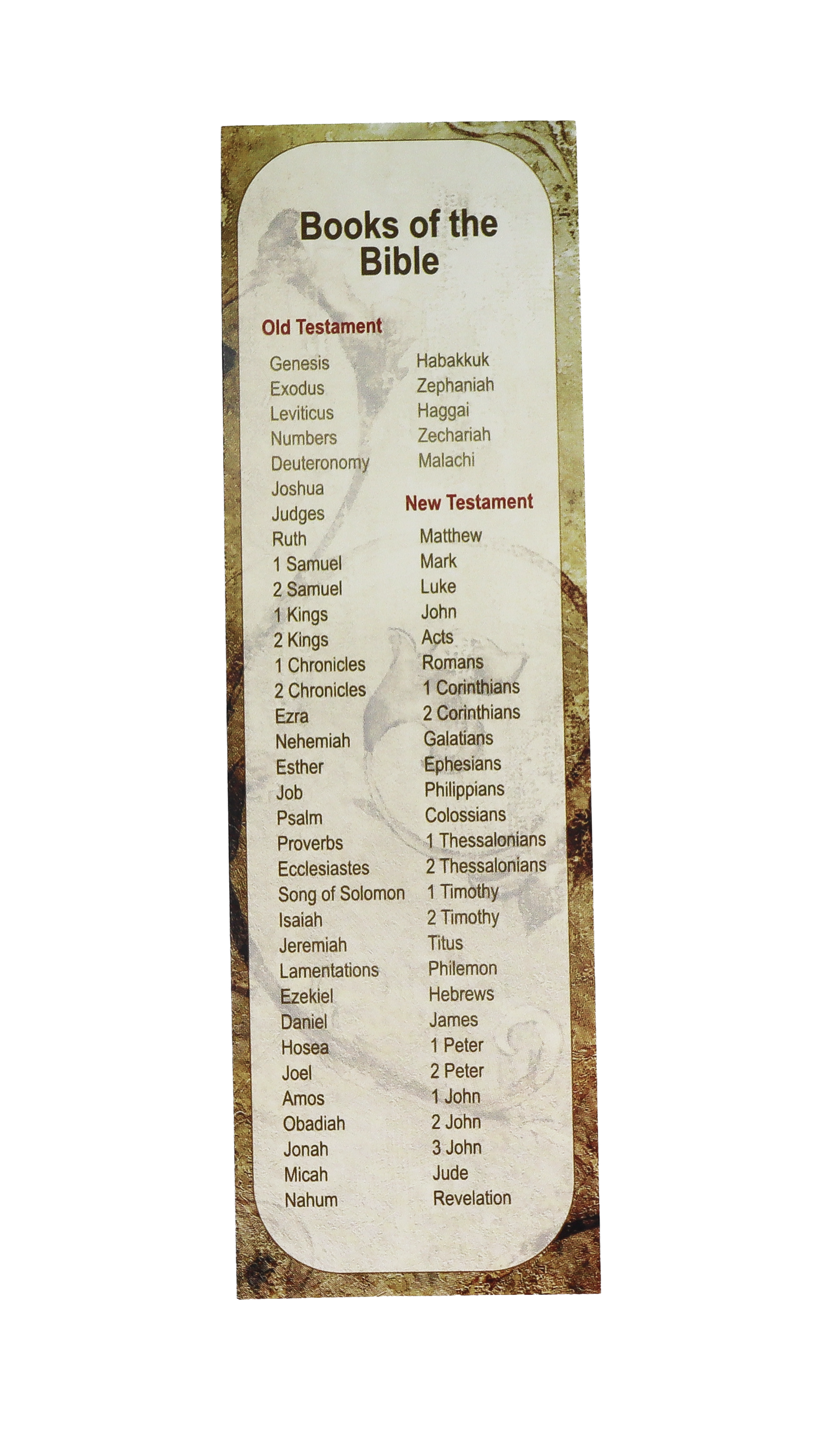 Books of the Bible: Bookmark