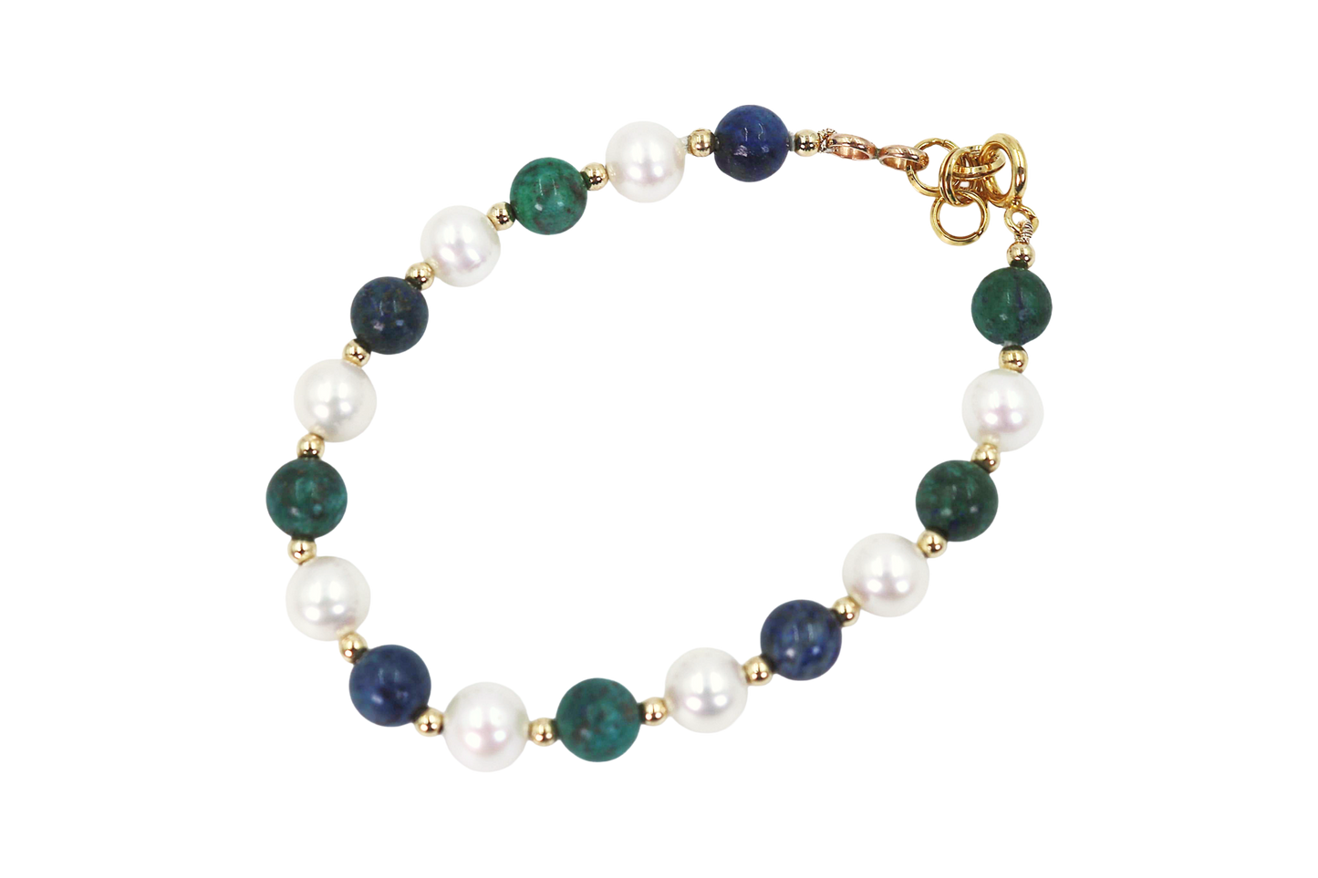 Eilat Stone and Pearl Bead Bracelet