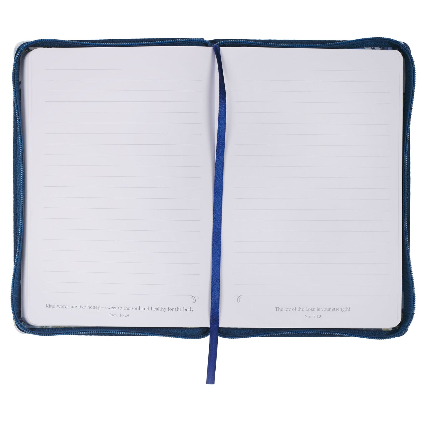 Strength and Dignity Indigo Rose Faux Leather Journal with Zipper Closure - Proverbs 31:25