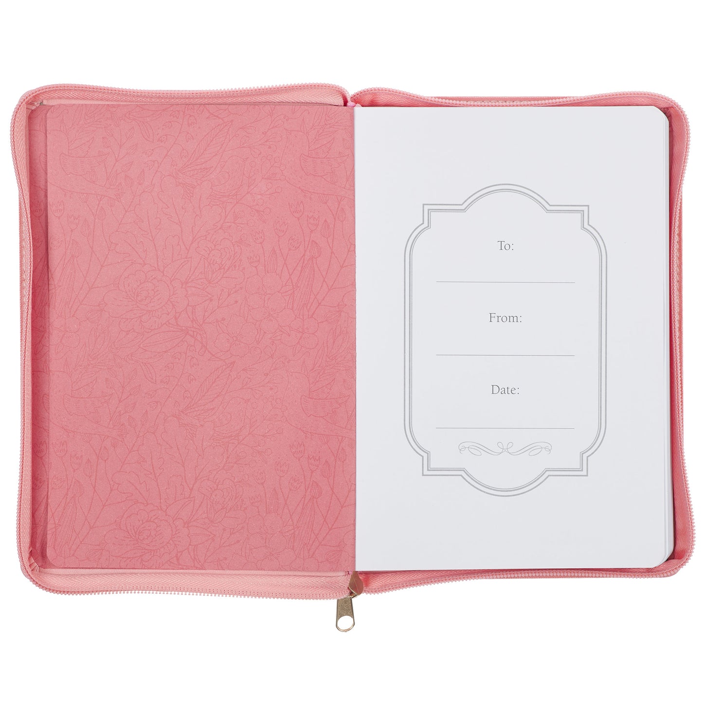 Trust With All Your Heart Pink Faux Leather Classic Journal with Zipper Closure - Proverbs 3:5-6