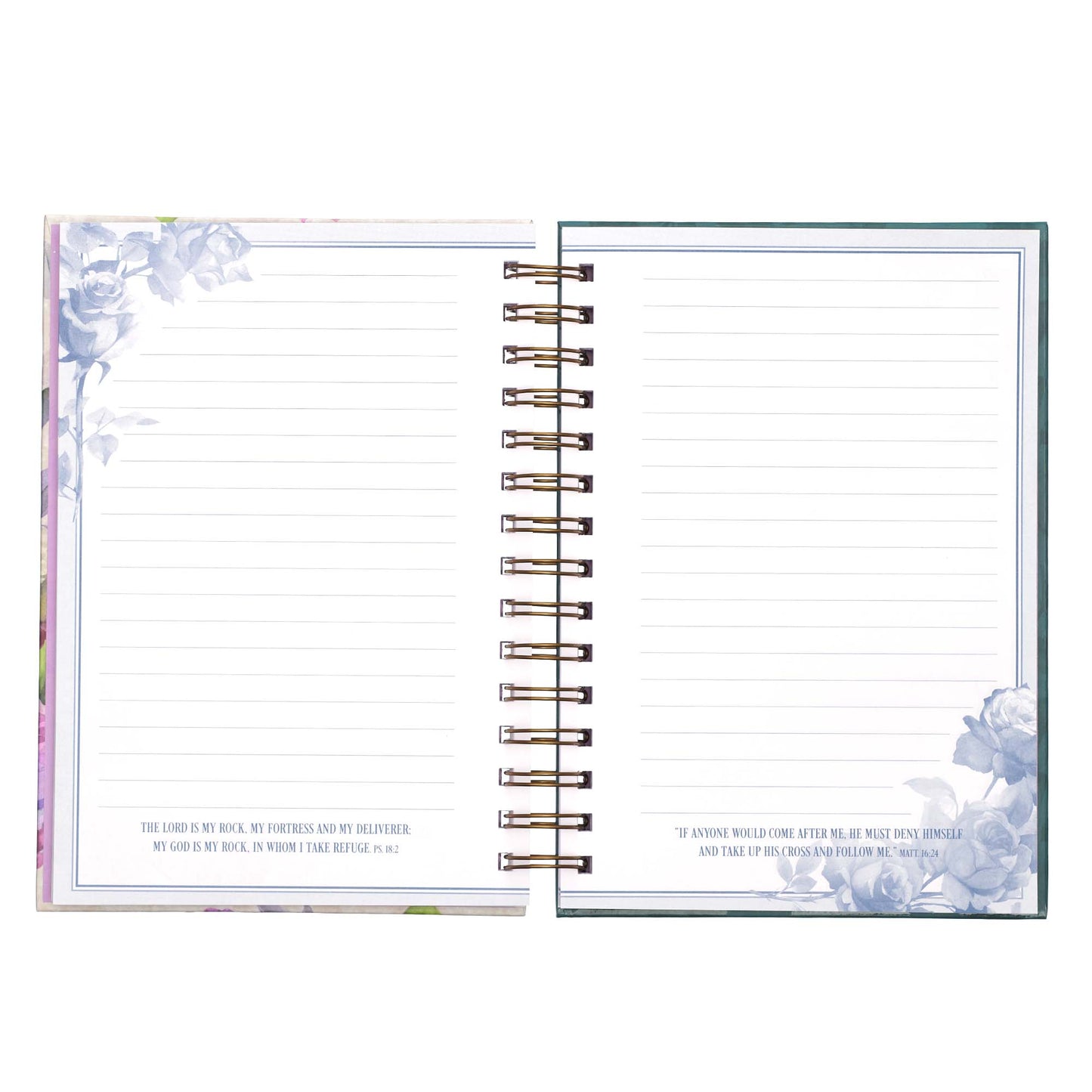 Be Still and Know Large Spiral Journal in Purple Florals - Psalm 46:10