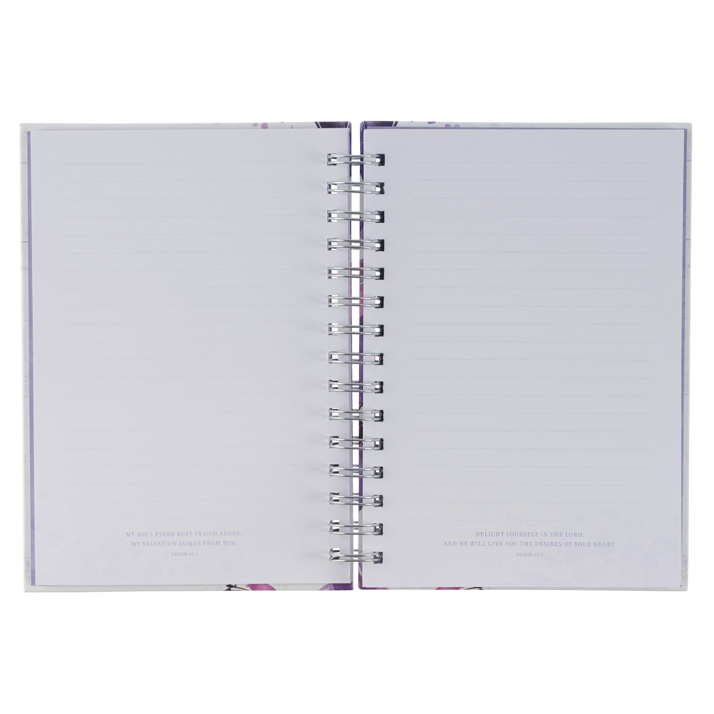 Trust in the Lord Purple Floral Garland Large Spiral Journal - Proverbs 3:5