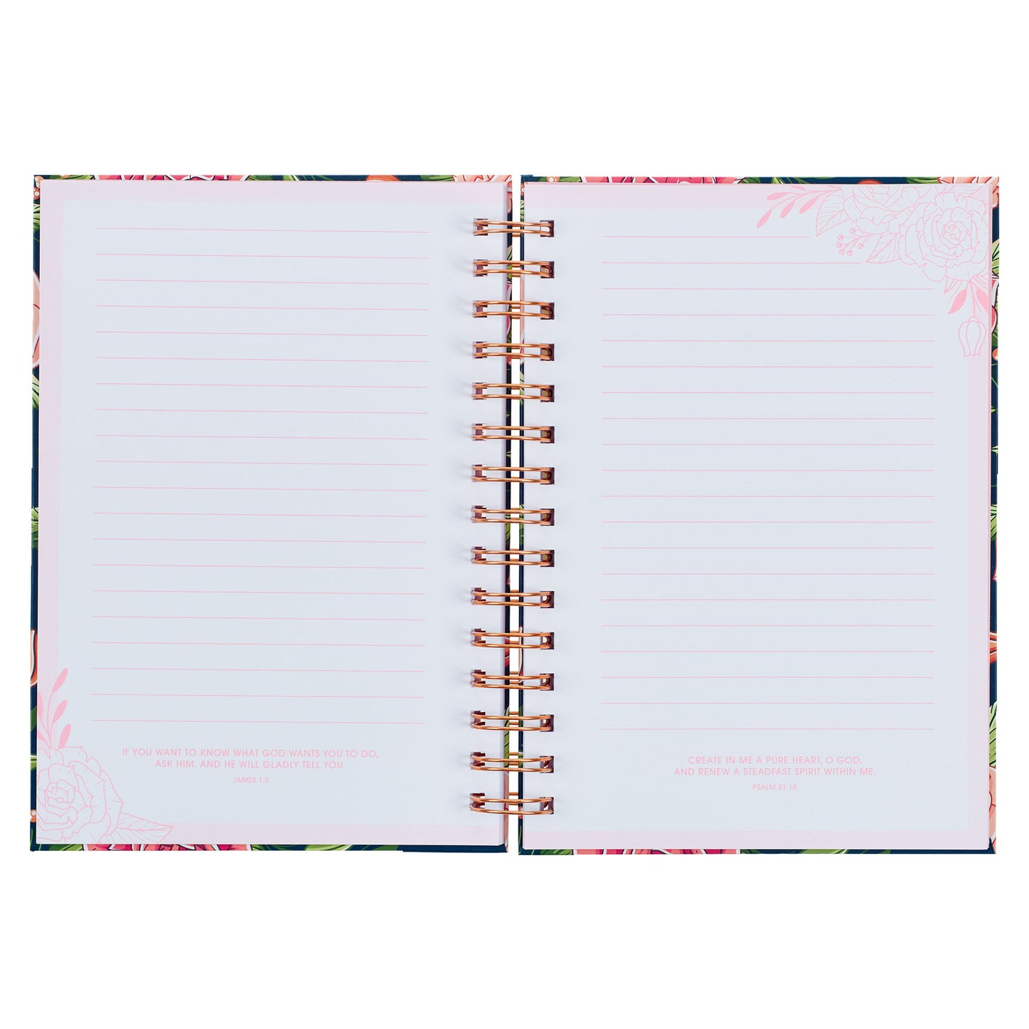 Strength and Dignity Pink Rose Large Spiral Journal - Proverbs 31:25