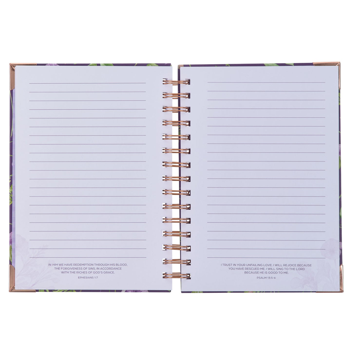 New Mercies Every Morning Purple Floral Spiral Journal - Lamentations 3:22-23