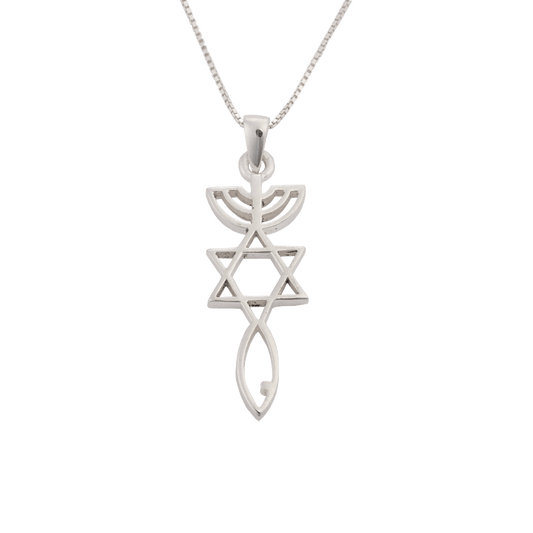 Grafted in sterling silver large pendant on sterling silver chain