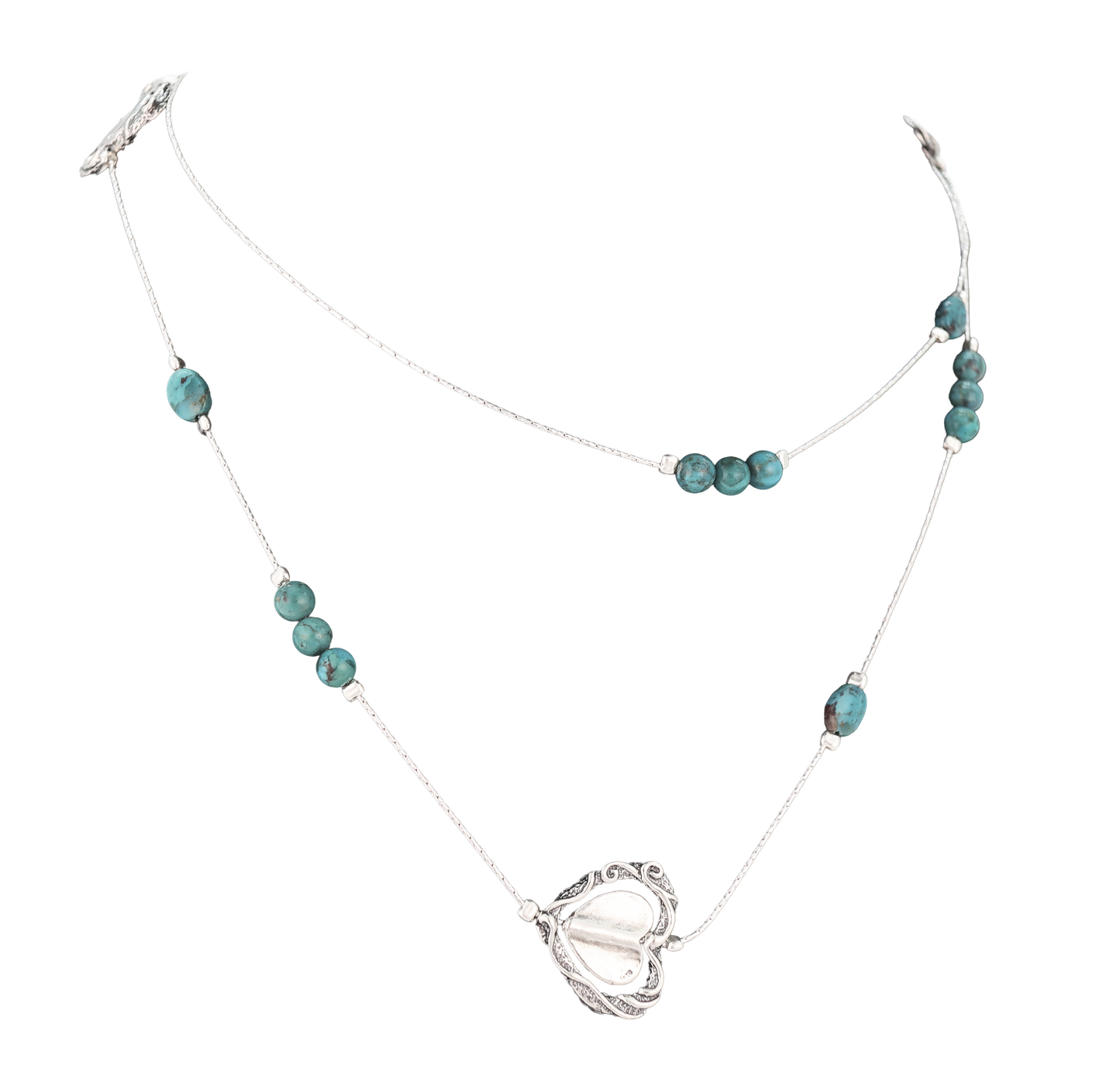 Eilat Stone & Heart Station Necklace