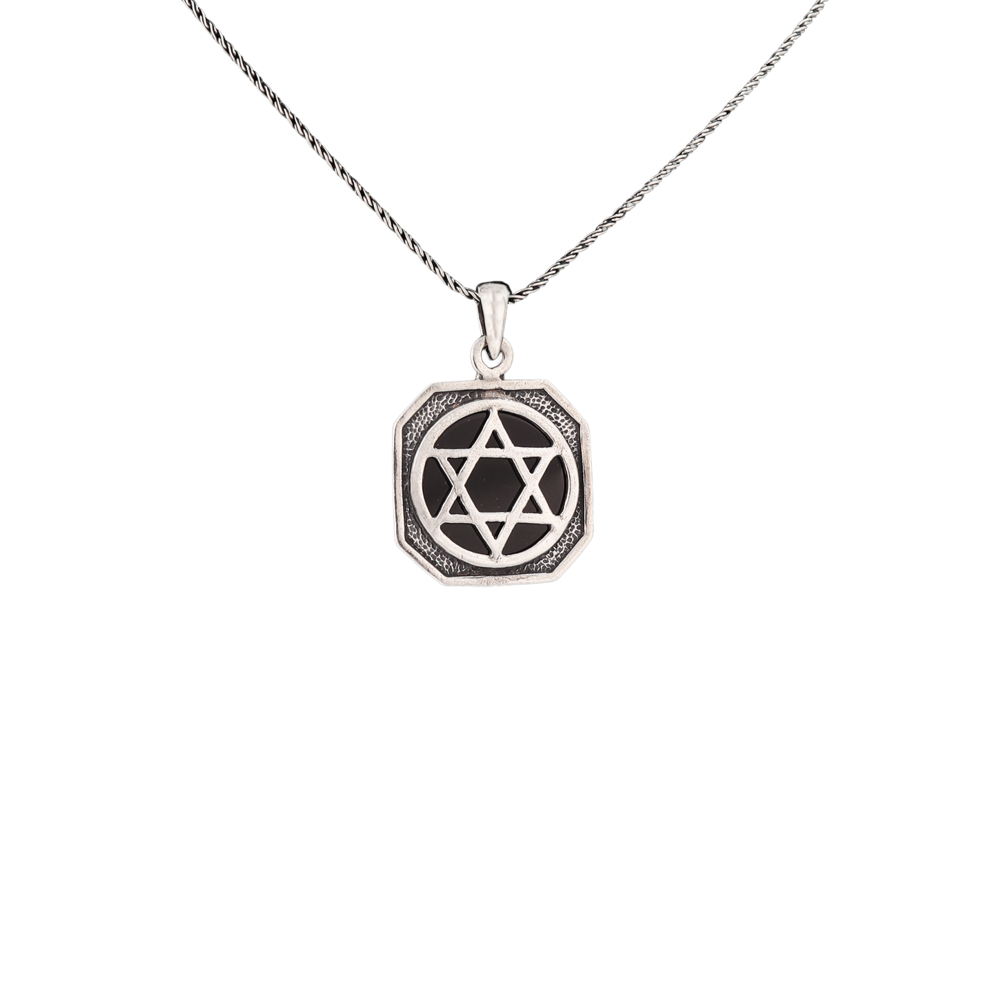 Star of David Black Onyx Men's Necklace