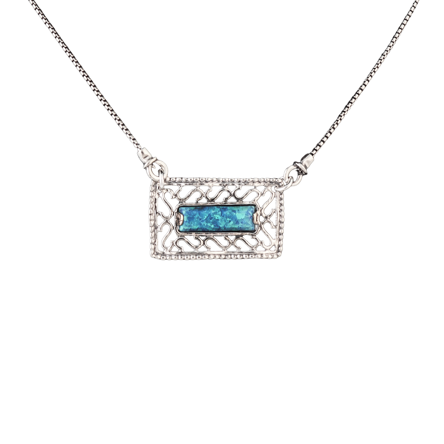 Opal Rectangle Necklace