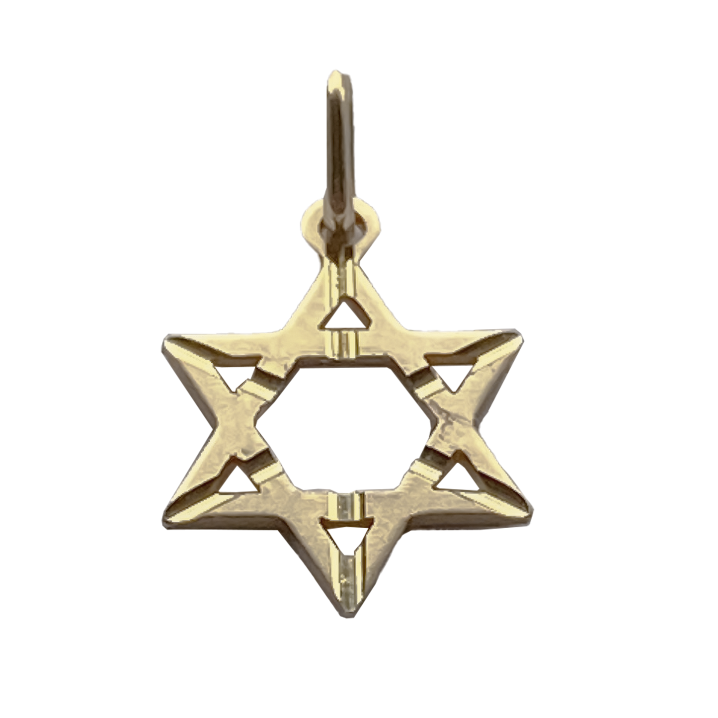 Etched Star of David Pendant made of 14k gold with a beautiful matte finish
