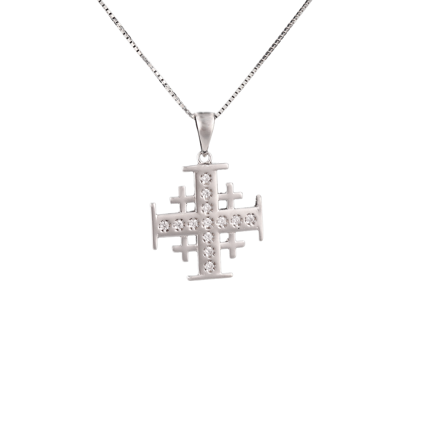 Jerusalem Cross Pendant with Crystals-M (Various)