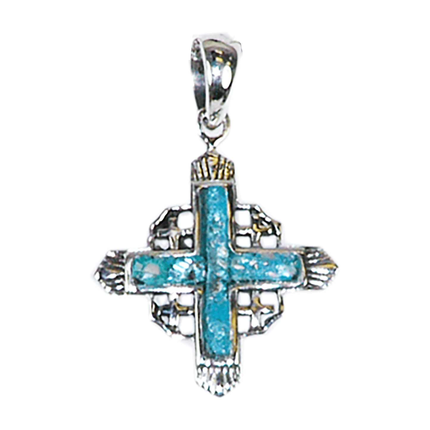 Roman Glass Jerusalem Cross