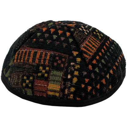 Black Kippah with muted colors