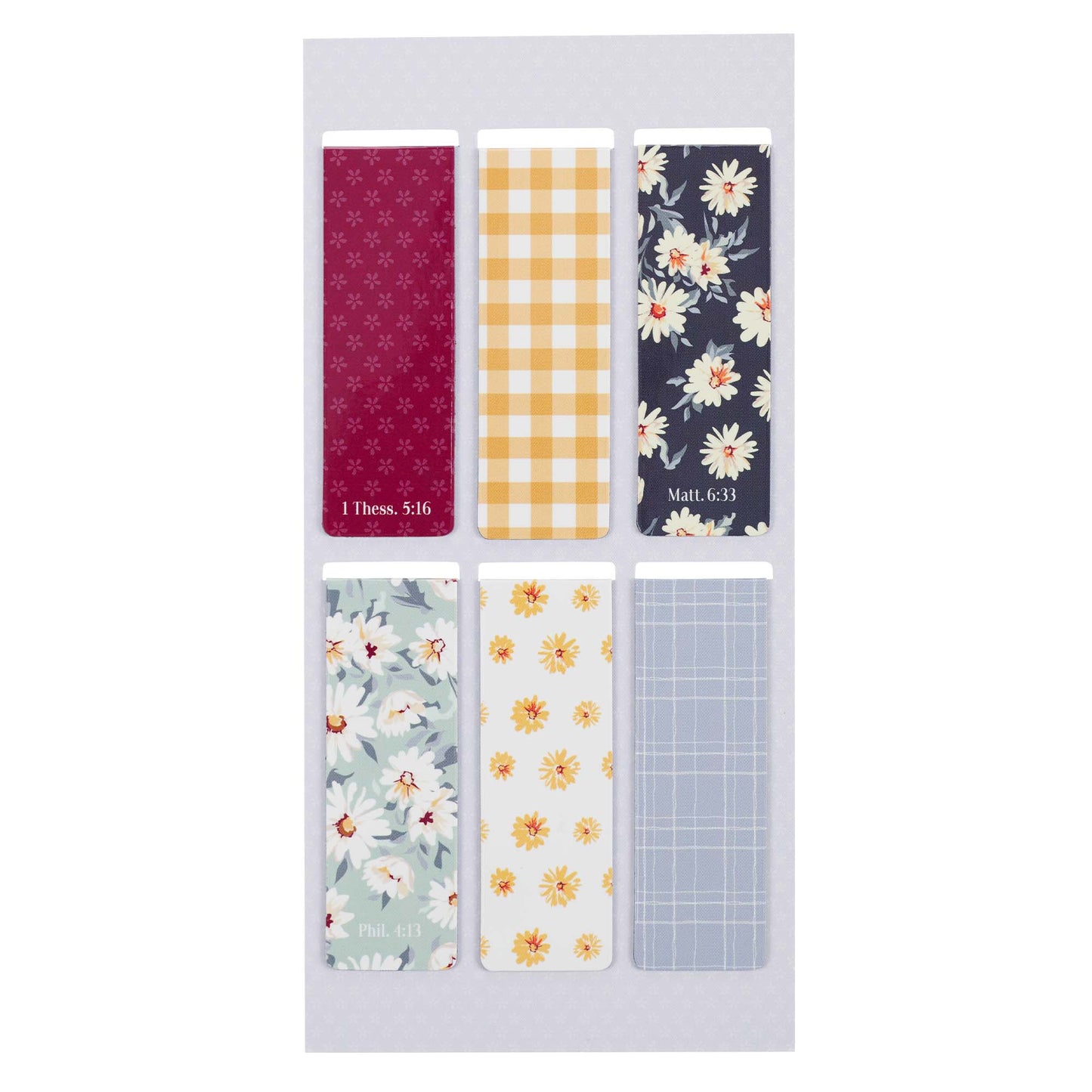 Back view of the Daisy Magnetic Bookmark Set