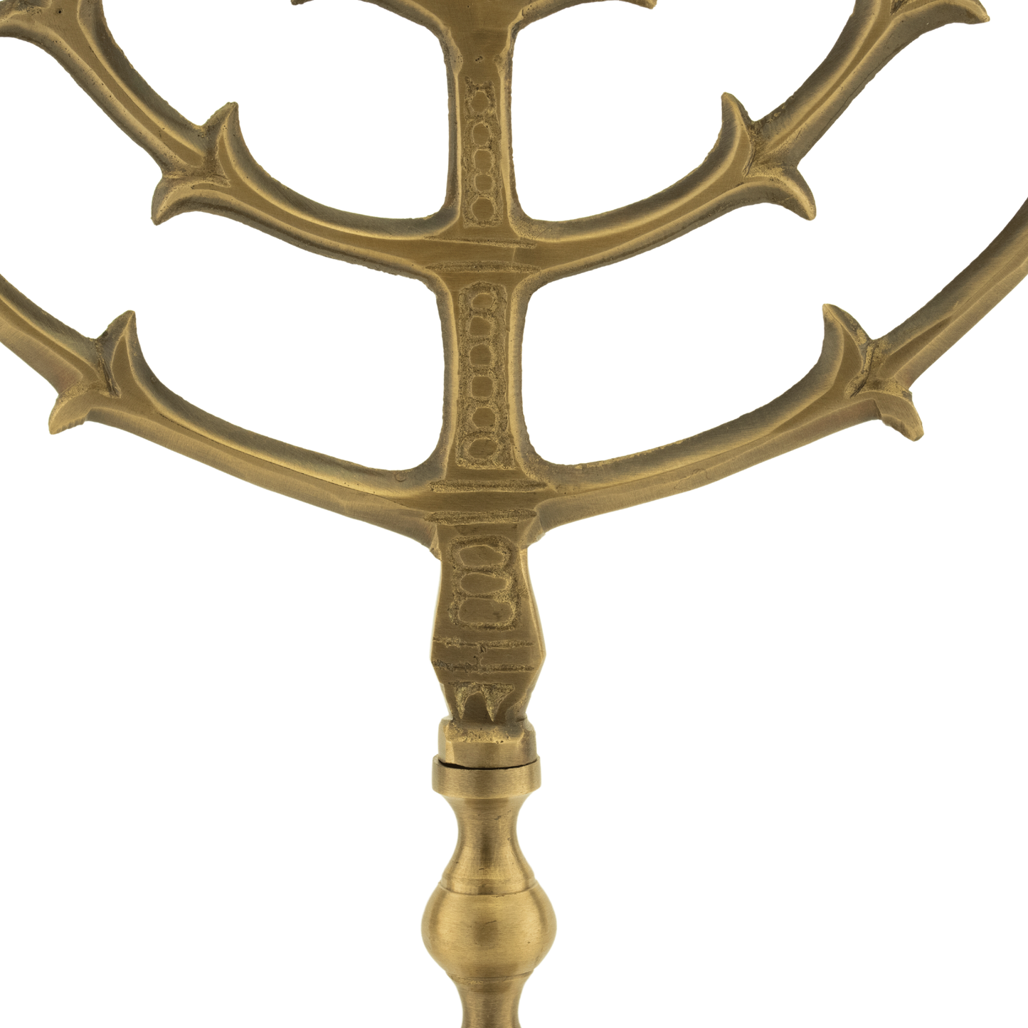 Twelve inch antique solid brass menorah