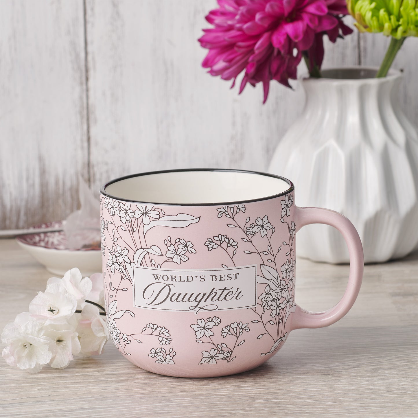 World's Best Daughter Pink Ceramic Coffee Mug - Isaiah 58:11