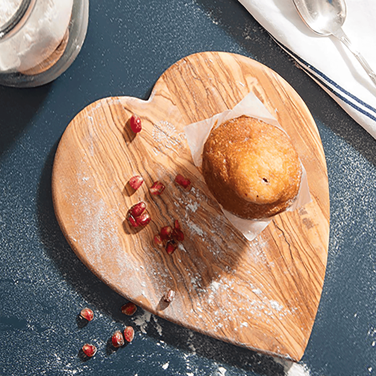 Olive Wood Heart Shaped Board