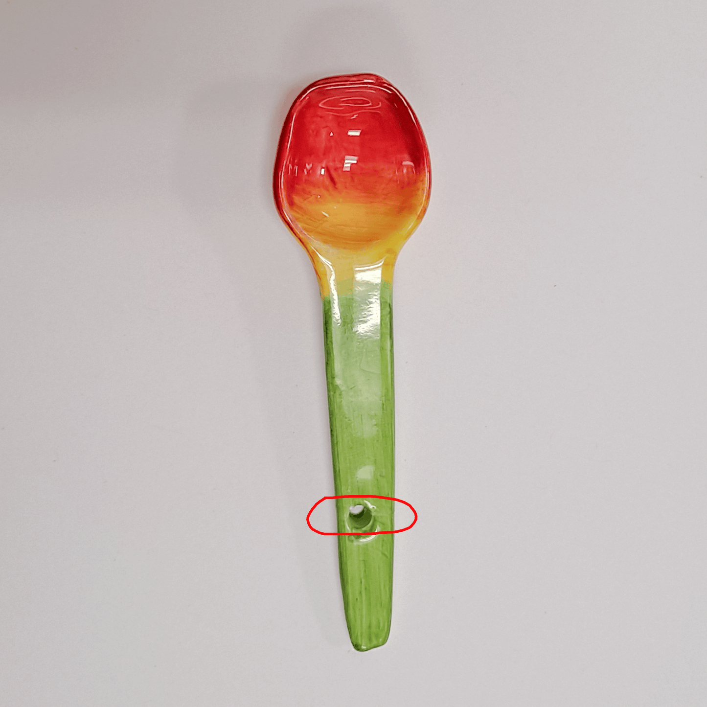 Apple Honey Dish With Spoon (Repaired)