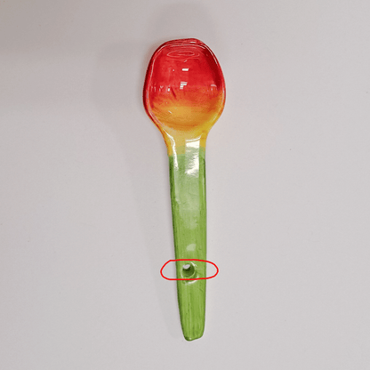 Apple Honey Dish With Spoon (Repaired)