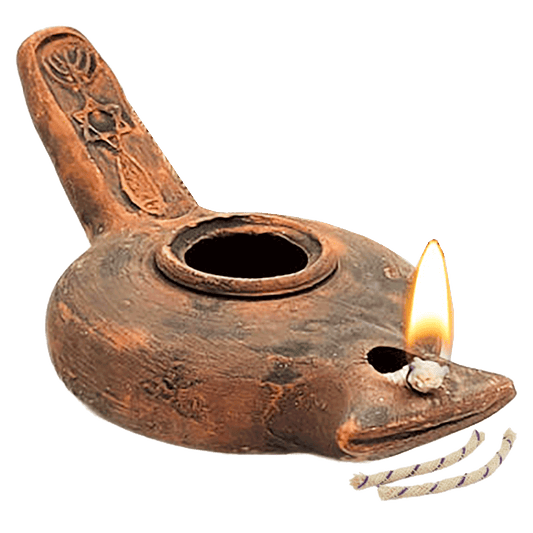 Grafted-In Clay Oil Lamp