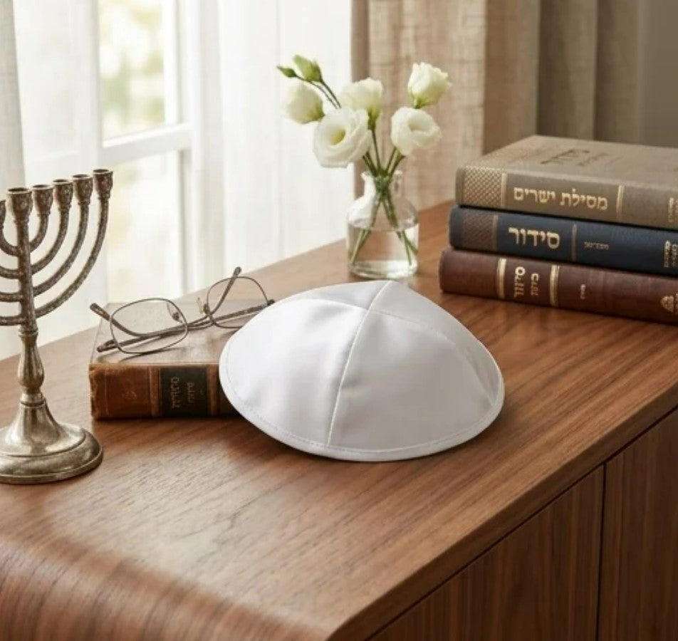 Silver Satin Kippah