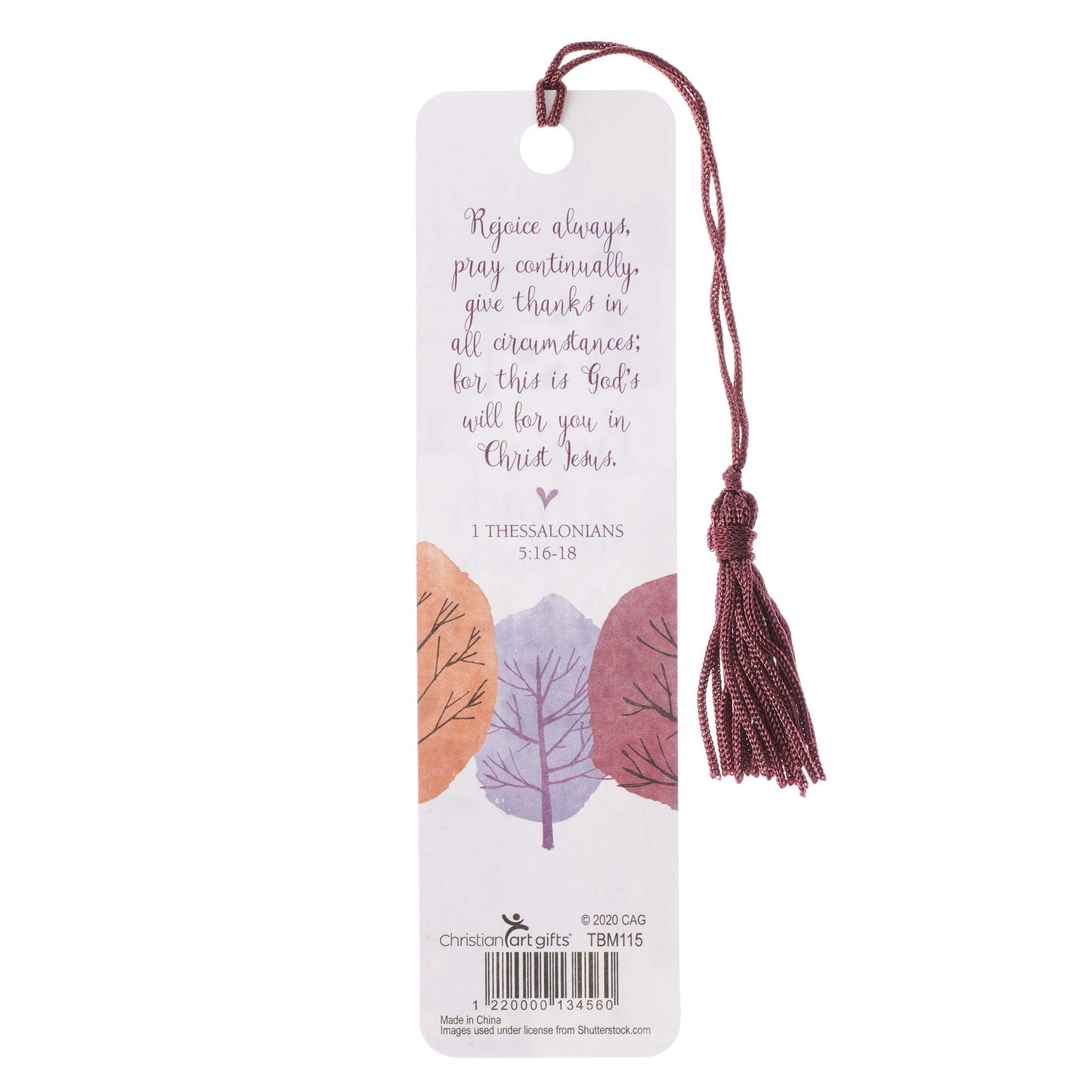 Begin Each Day with a Grateful Heart Boomark with Tassel