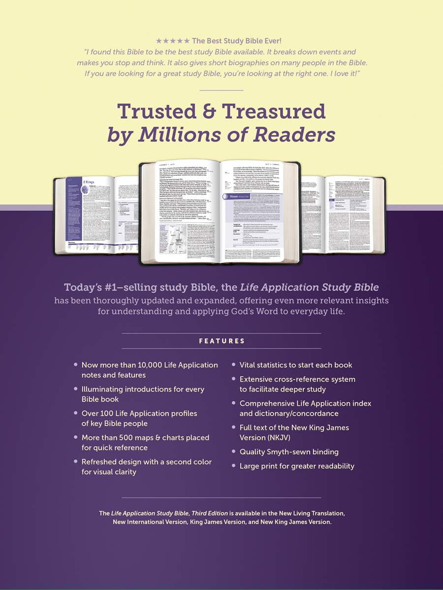 NKJV Life Application Study Bible, Third Edition, Large Print, Indexed, Black Leather