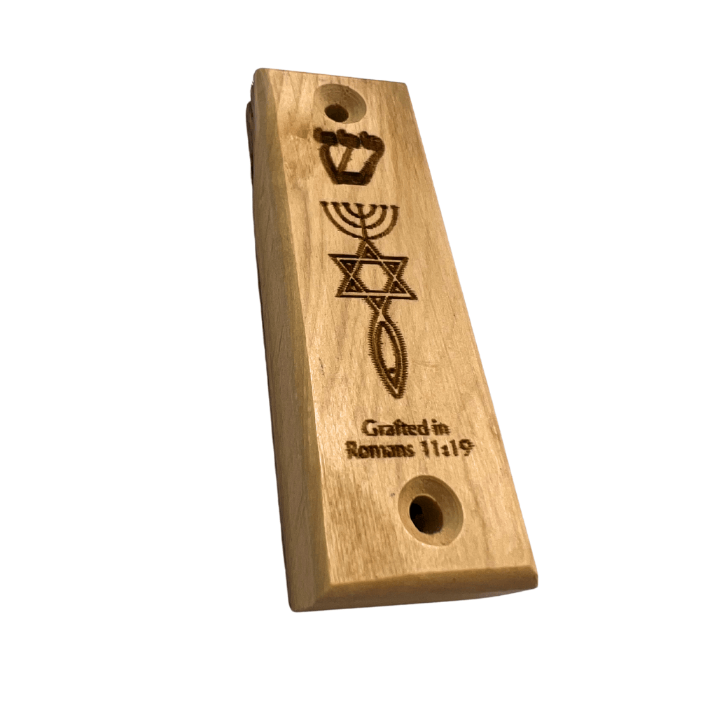 Olive Wood Grafted-In Mezuzah Case (Small)