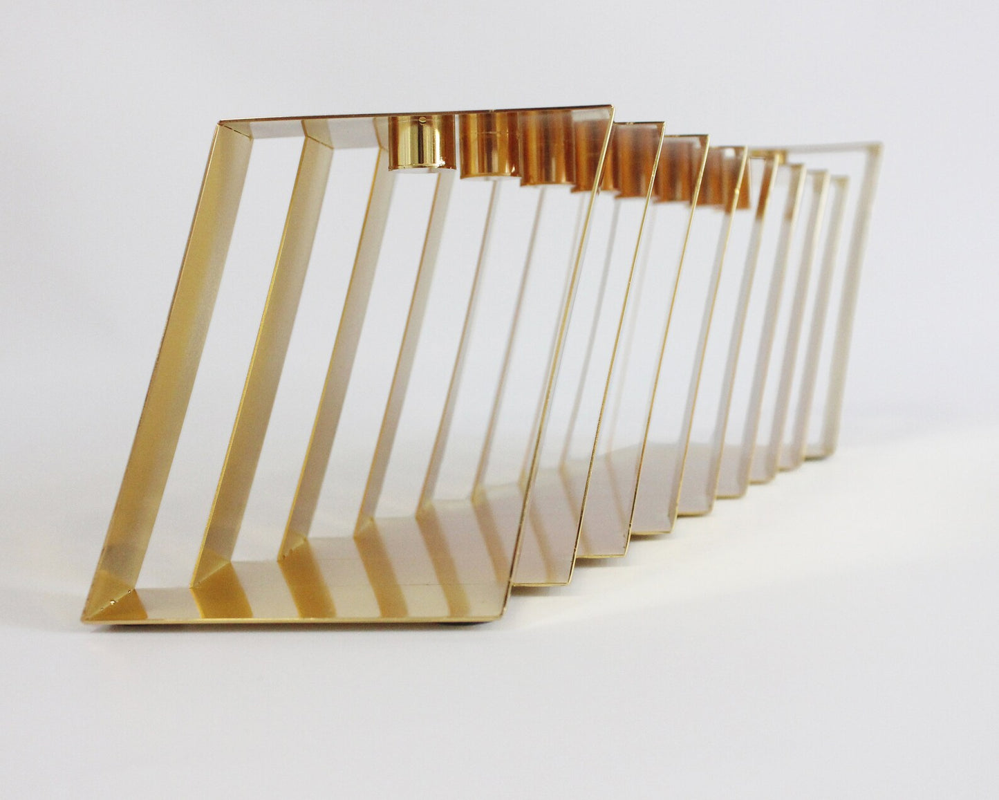 Front view of Gold Hanukkiah