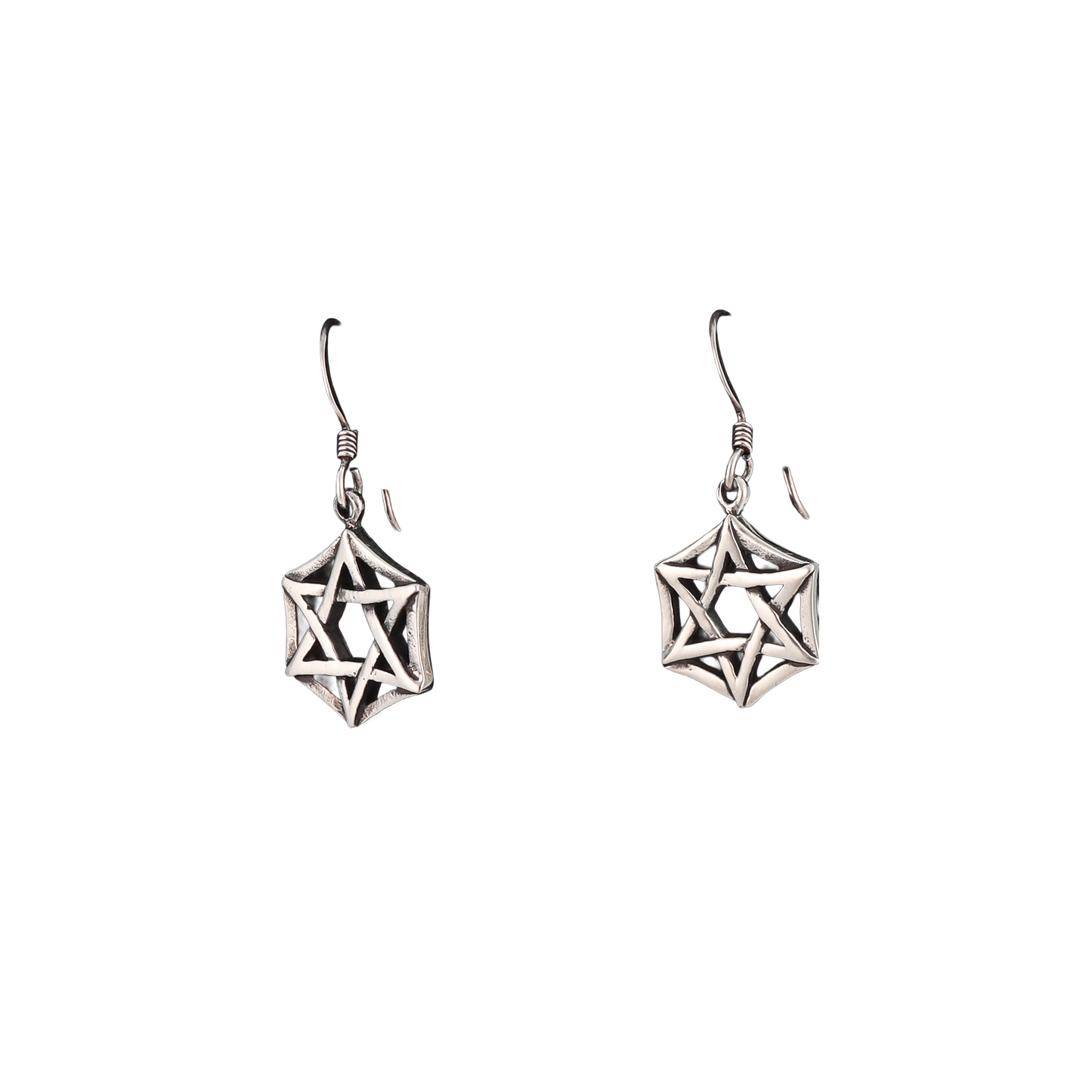 Star of David Embossed Earrings