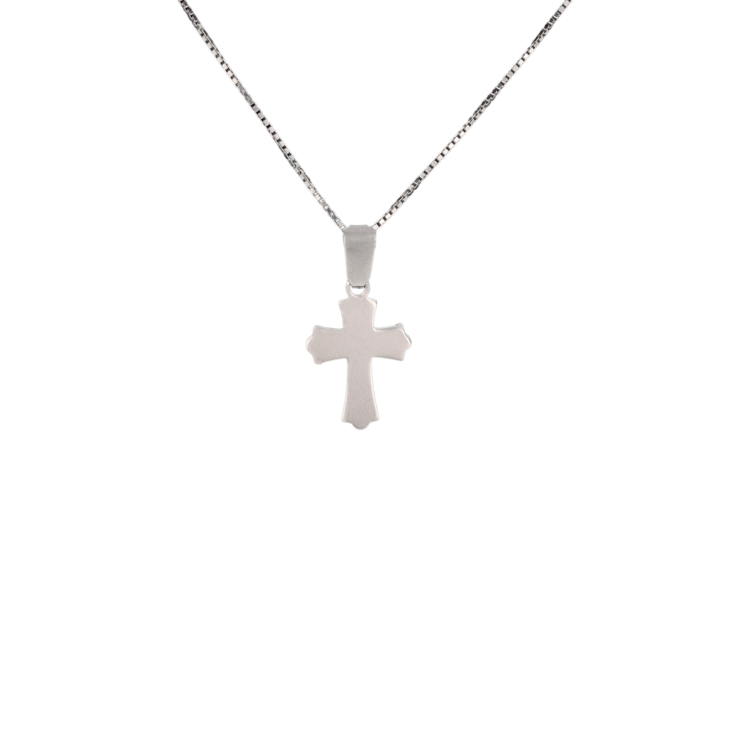 Sterling silver cross pendant on a silver chain