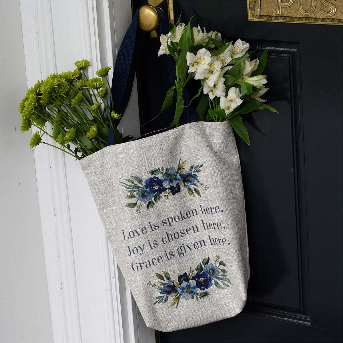 Love Joy Grace Canvas Tote