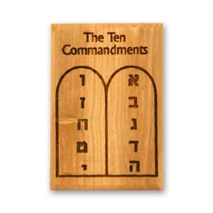 Olive Wood Ten Commandments Desk Ornament, Home Decor