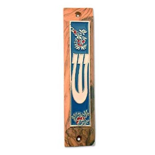 Shin and Flower Mezuzah (3 Tones)